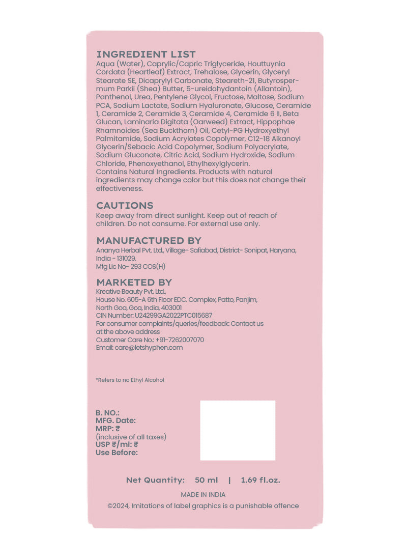 7% Ceramides-NMF Face Moisturizer Rich Pillow Cream - 50 ml