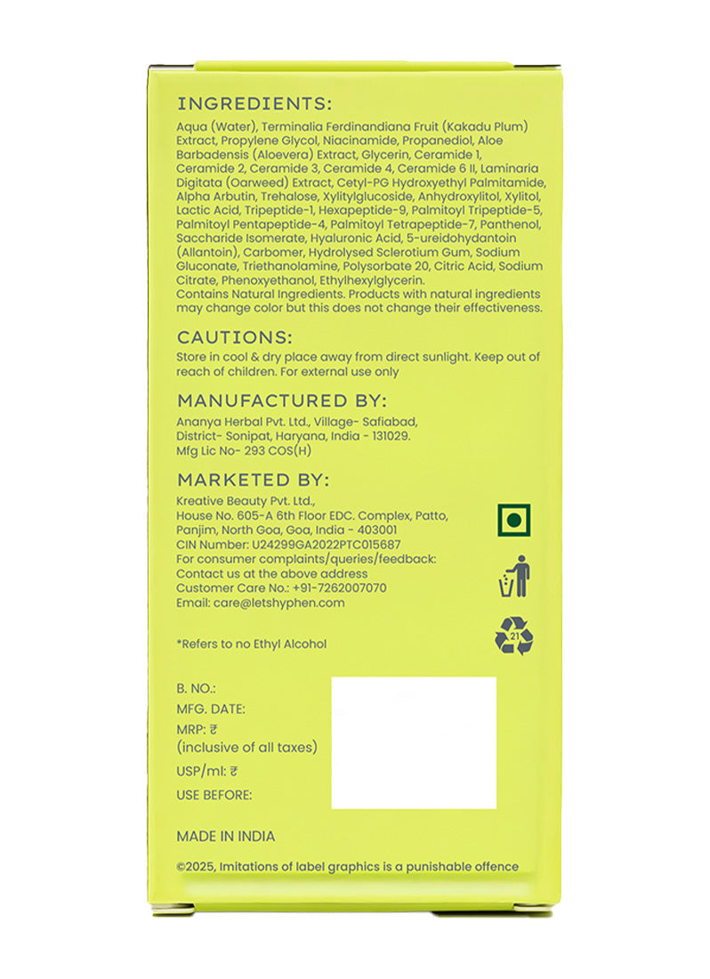 BRIGHTENING FACE SERUM - 5% NIACINAMIDE 1% ALPHA ARBUTIN 25% KAKADU PLUM