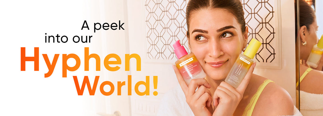 Vitamin C serum and niacinamide serum bottles side-by-side — Hyphen ingredient comparison