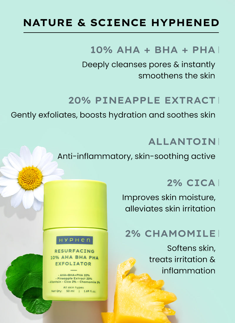 RESURFACING 10% AHA BHA PHA EXFOLIATOR WITH 20% PINEAPPLE EXTRACTS – HYPHEN