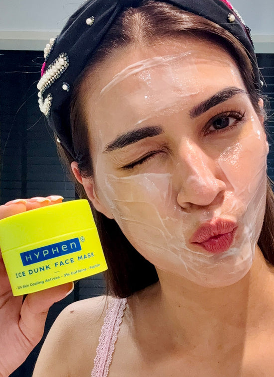 Hyphen ICE Dunk Cooling Face Mask 31% Cooling Actives - back-of-pack ingredients panel