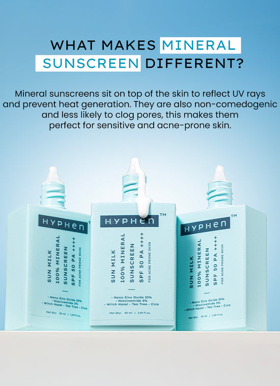 Hyphen Sun milk 100% mineral sunscreen SPF 50 PA++++ - how to use directions and skincare routine fit