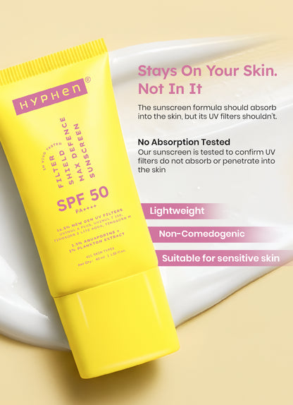 Filter Shield Sunscreen Max Defence SPF 50 PA++++ | 40ml