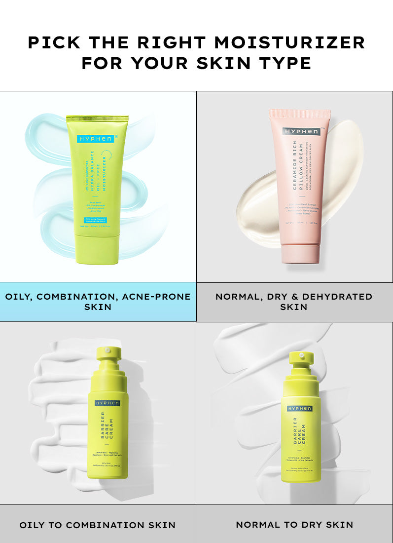 Hyphen 2% Cica Exosomes Oil-Free Moisturizer 100ml - pick the right moisturizer by skin type comparison chart