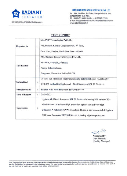 ALL I NEED SUNSCREEN SPF50 PA++++ | BRIGHTENS WITH NIACINAMIDE