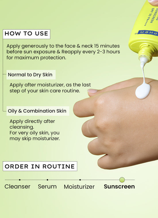 Hyphen Fluid Cooling Sunscreen SPF 50 PA++++ 50ml - how to use directions and routine order