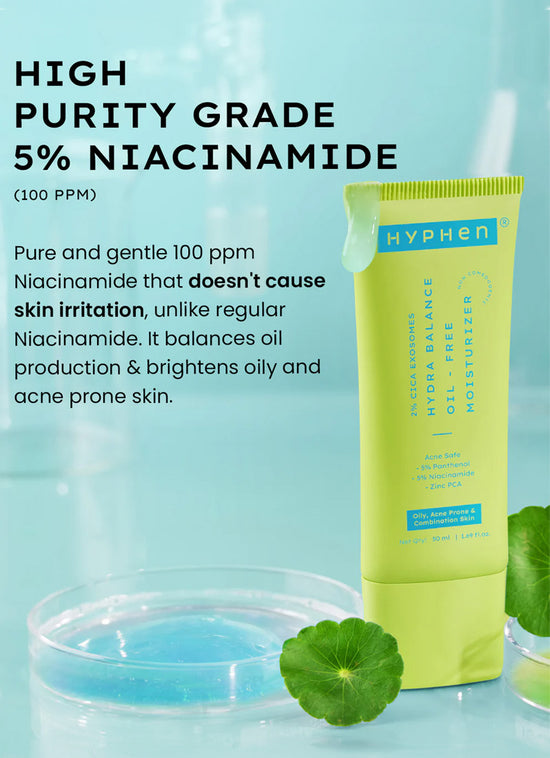 Hyphen Hydration Duo: 2% Cica Exosomes Hydra Balance Oil - Free Moisturizer & Rice Water Brightening Cleanser - certificat...