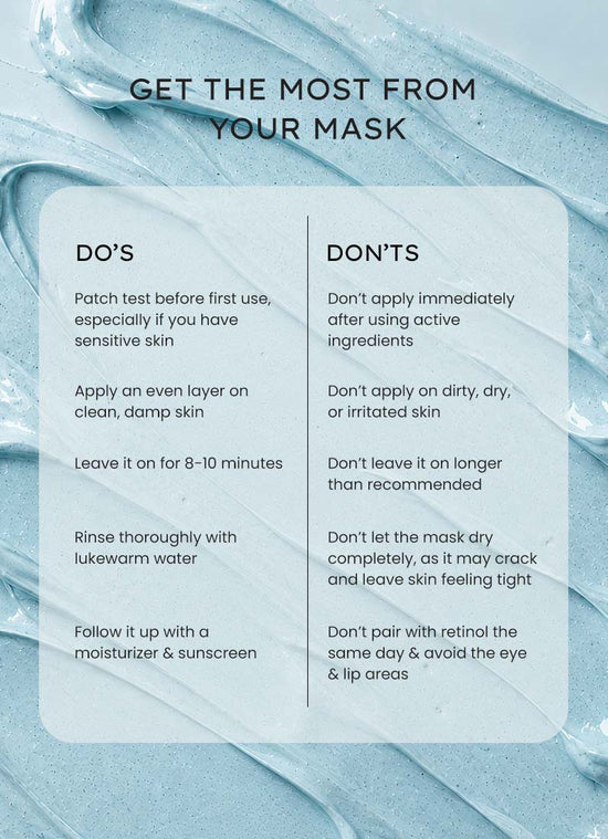 Hyphen Triple Clay Brightening Face Mask 50g - do's and don'ts for applying and rinsing the clay mask