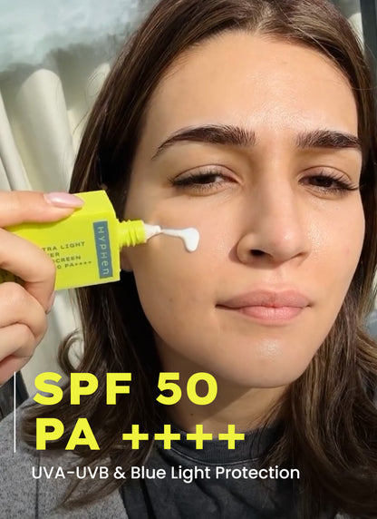 Hyphen Ultra Light Water Sunscreen SPF 50 PA ++++ - back-of-pack ingredients panel