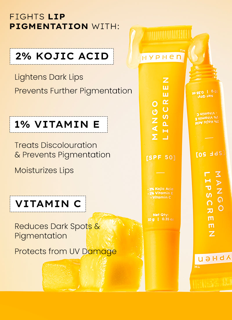 Lipscreen MANGO LIP SCREEN SPF 50 PA++++ WITH 2% KOJIC ACID – HYPHEN