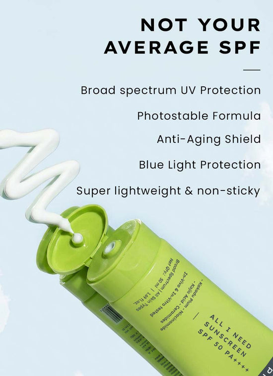 Hyphen All I Need Sunscreen SPF 50 PA++++ 50ml - daily skincare routine infographic