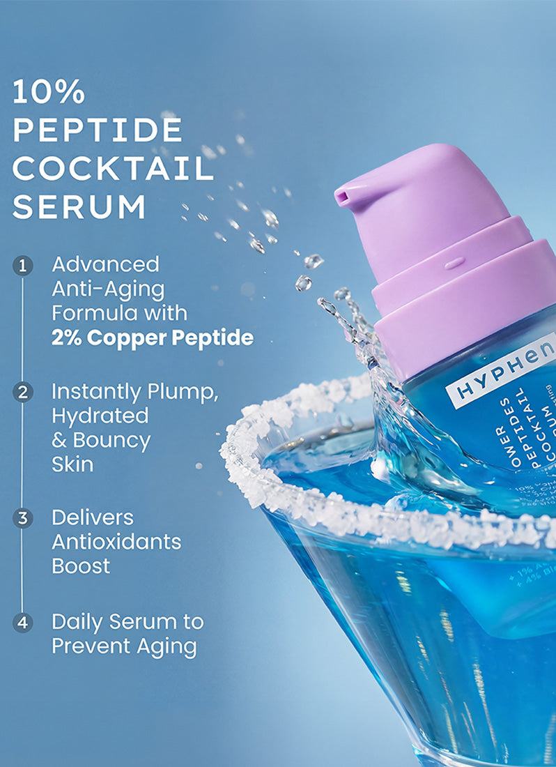 Hyphen 10% Peptide with 2% Copper Peptide Face Serum — back-of-pack ingredients panel