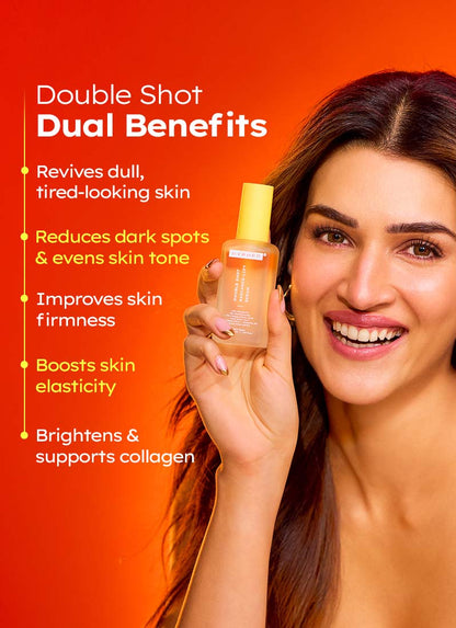 Hyphen Double Shot Radiance Lift Face Serum 50ml - pack with key ingredients niacinamide and alpha arbutin