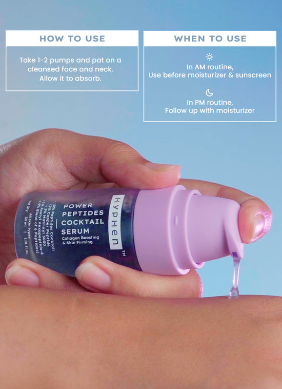 Hyphen 10% peptide with 2% copper peptide face serum - model application visual