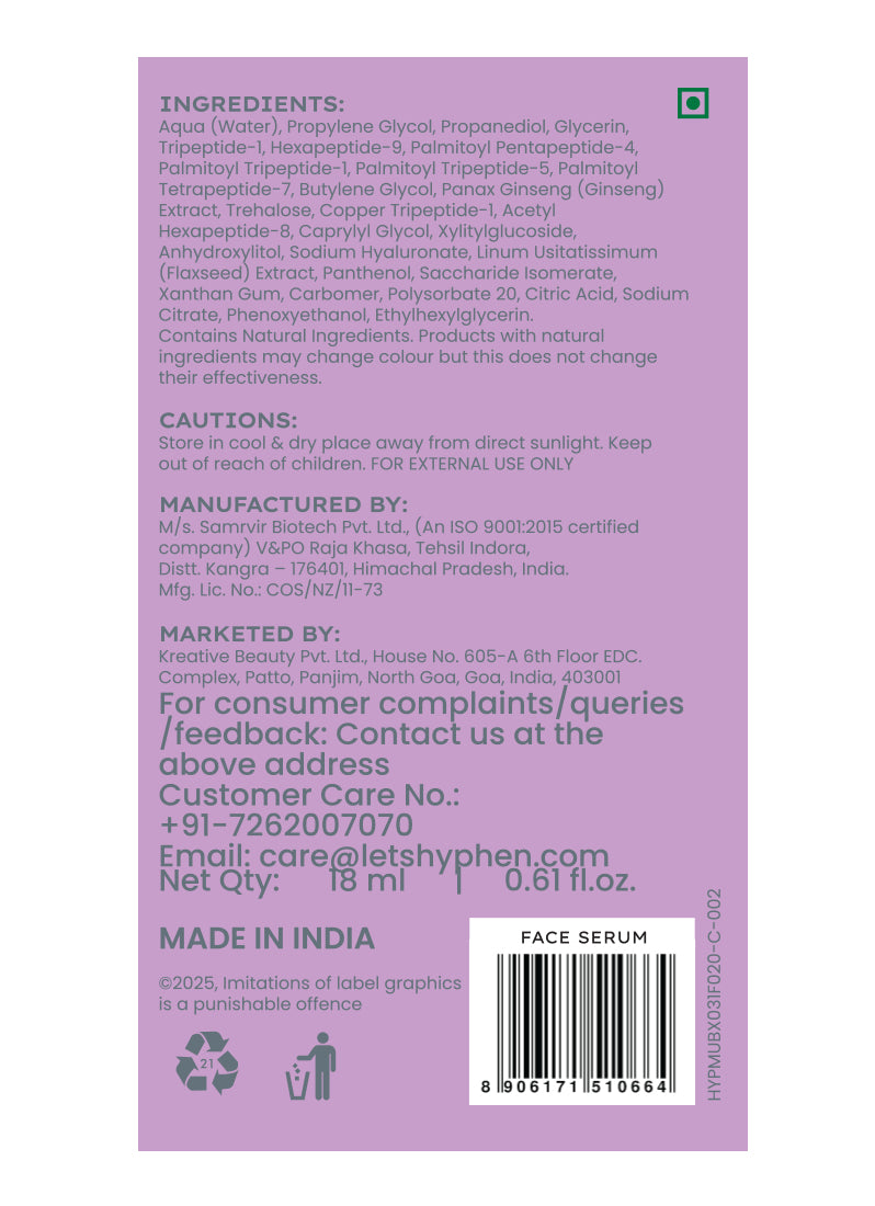 10% Peptide with 2% Copper Peptide Face Serum - 18ml