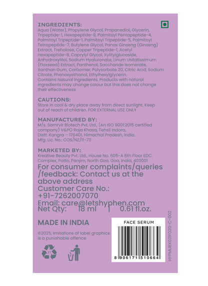 10% Peptide with 2% Copper Peptide Face Serum - 18ml