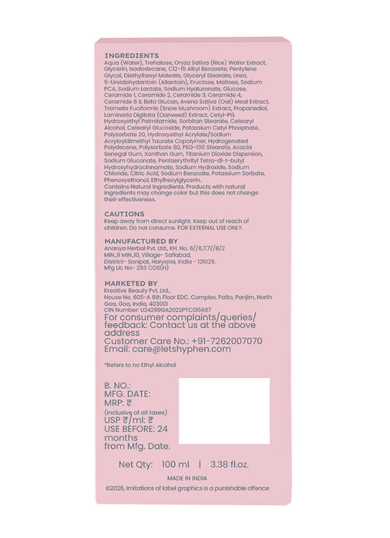 Hyphen Ceramides Milky Toner Essence 100ml - clinical hydration results in 7 days