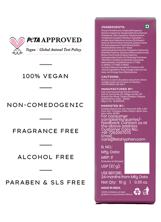 Hyphen VIP Orchid Lip Balm, 1% Vit E & Peptides - model application visual