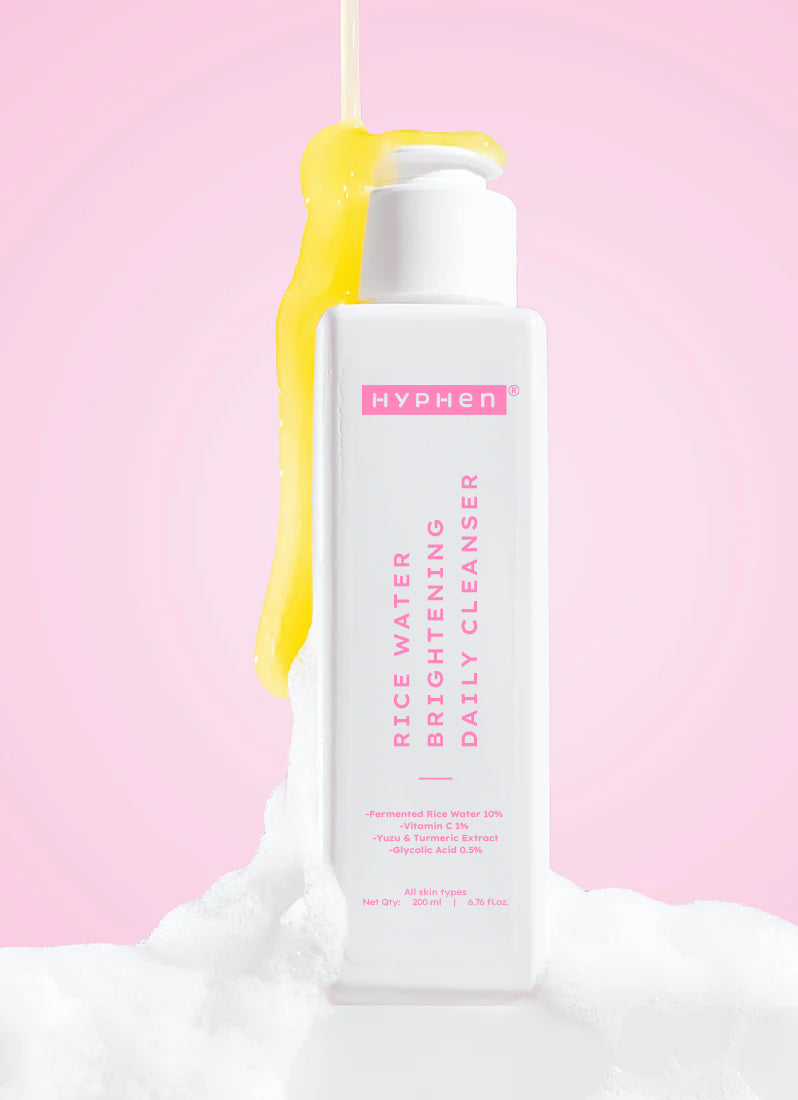 Hyphen 10% Fermented Rice Water Cleanser - 1% VIT C & 0.5% Glycolic Acid - front pack shot