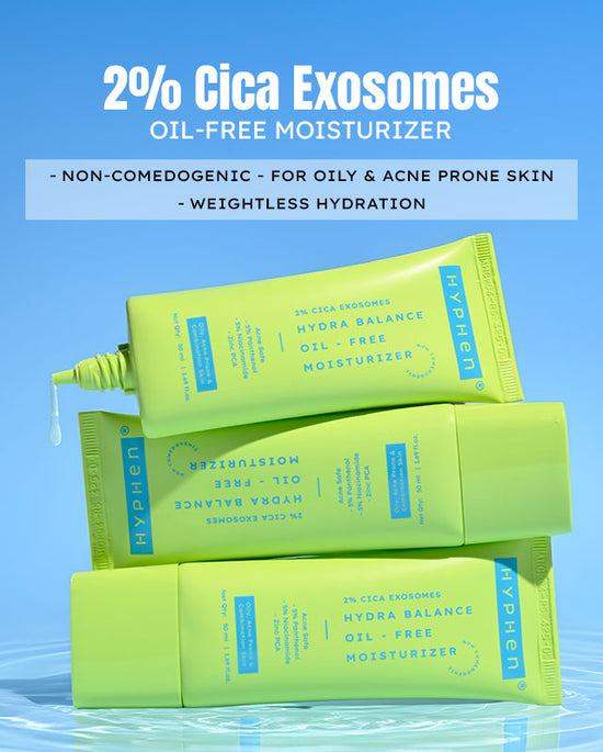 Hyphen 2% Cica Exosomes Oil-Free Moisturizer - key ingredient breakdown infographic