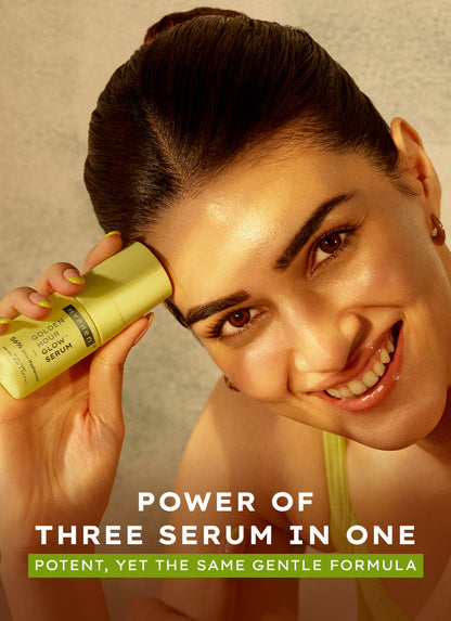Hyphen Golden Hour Glow Serum 30ml - pack claims for dull skin and uneven tone