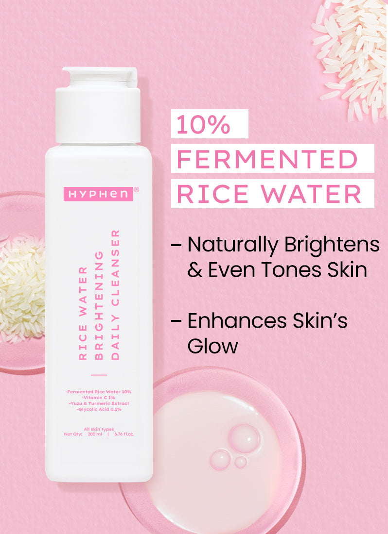 10% FERMENTED RICE WATER BRIGHTENING CLEANSER - 1% VITAMIN C & 0.5% GLYCOLIC ACID (200 ML)