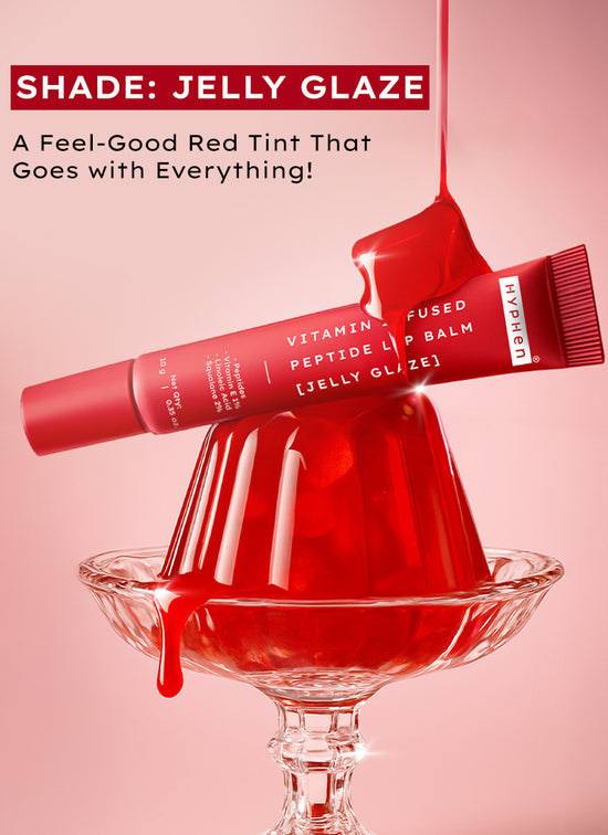 Hyphen VIP Jelly Glaze Lip Balm, 1% Vit E & Peptides - clinical results chart and benefit claims