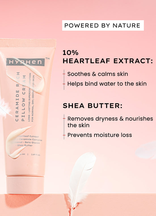 Hyphen 7% Ceramides-NMF Face Moisturizer Rich Pillow Cream - texture and finish demo