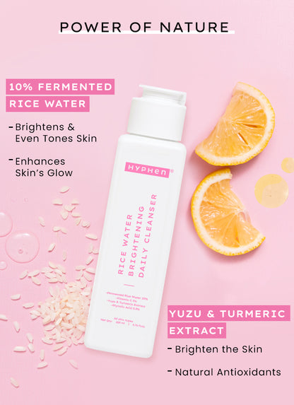 10% FERMENTED RICE WATER BRIGHTENING CLEANSER - 1% VITAMIN C & 0.5% GLYCOLIC ACID (200 ML)