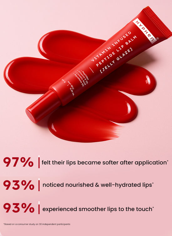 Hyphen VIP Jelly Glaze Lip Balm, 1% Vit E & Peptides - texture and finish demo