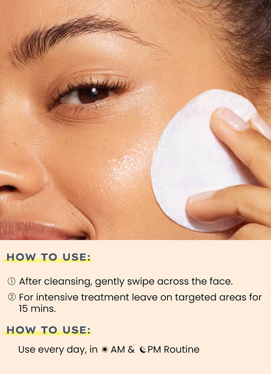 Hyphen Brightening Serum Pads with 44% Rice Water - 50 pads - model application visual