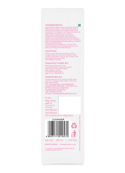 10% FERMENTED RICE WATER BRIGHTENING CLEANSER - 1% VITAMIN C & 0.5% GLYCOLIC ACID (200 ML)